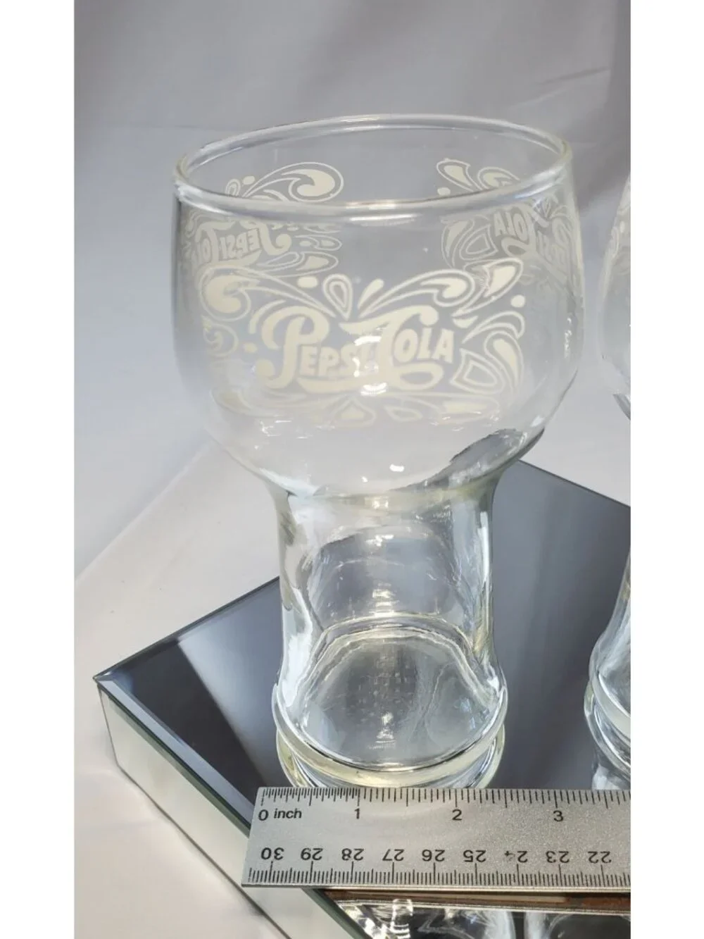 Vintage Pepsi Cola Drinking Glasses Clear Retro16 oz with 1906 Logo - Set of 2